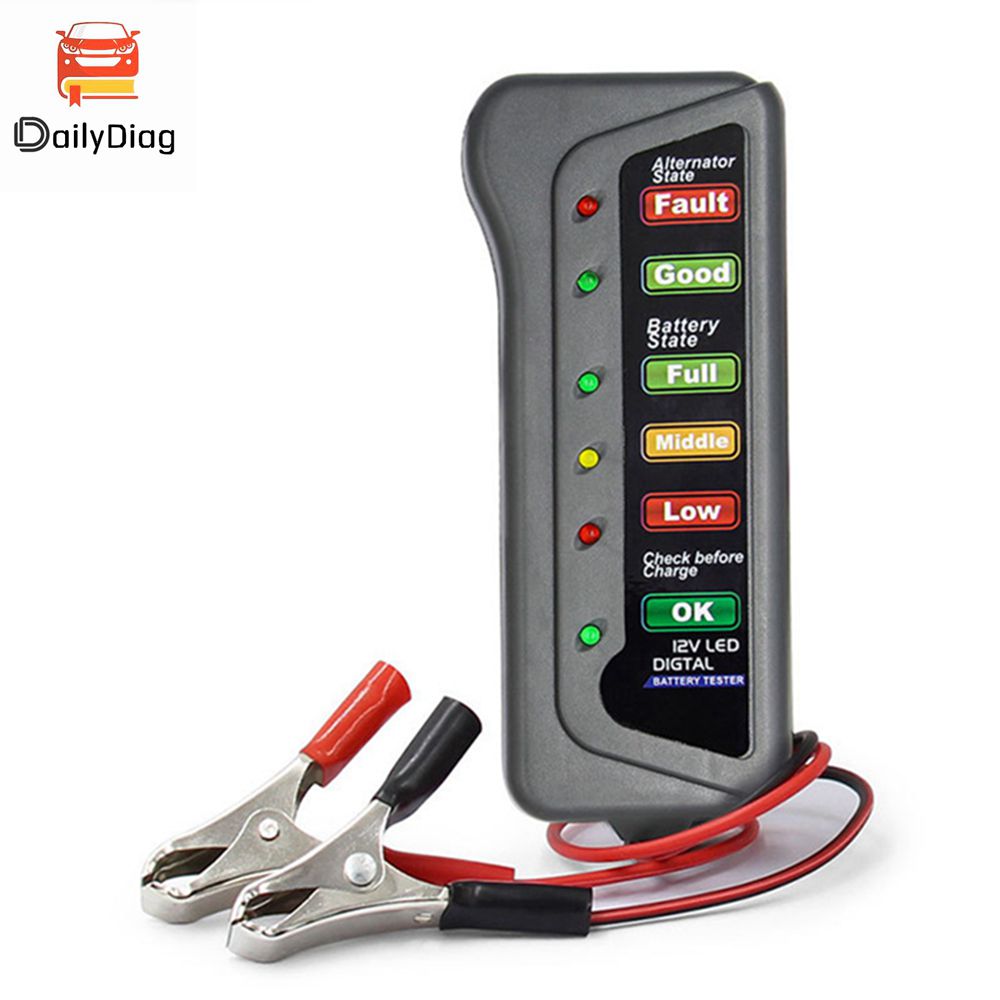 Alternator Tester Digital Diagnostic Tool - 12V Auto Car Battery Tester LCD