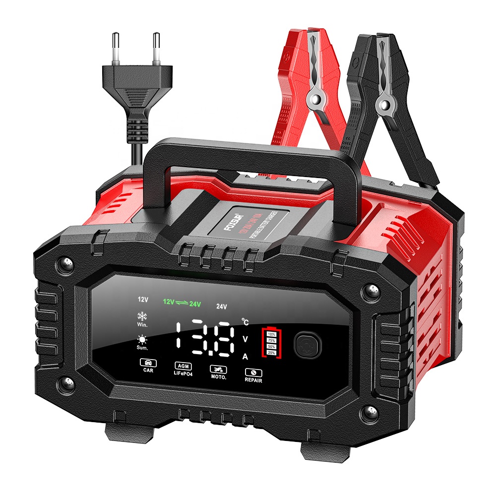 Smart Car Battery Charger 12V 24V 20A - FOXSUR FPT-200 12V/20A&24V/10A Smart Car Battery