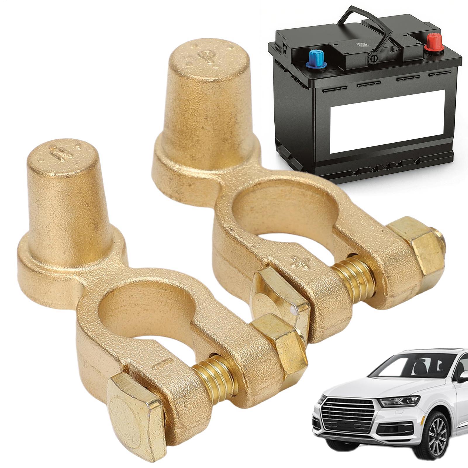 Battery Terminal Clamps Quick Release Brass - 1Pair Car Positive Negative Post Battery