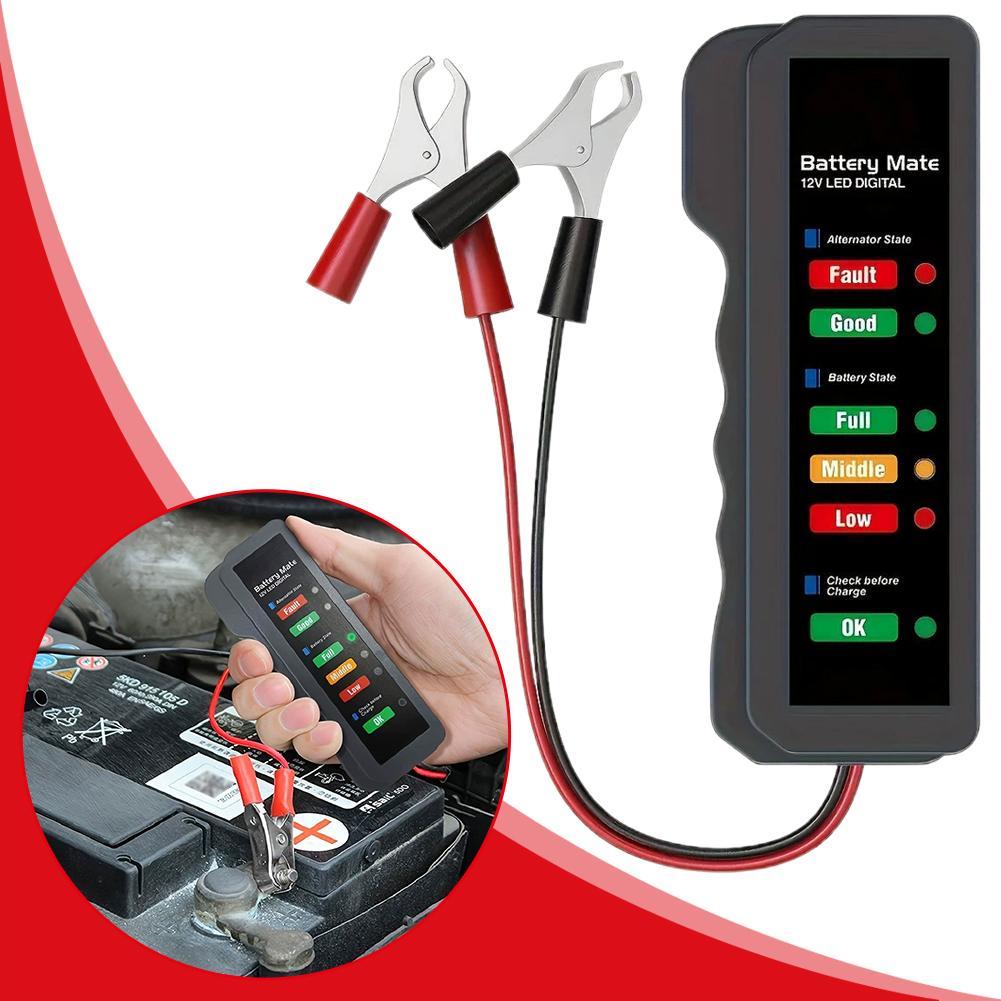 Alternator Tester Digital Diagnostic Tool - 12V Car Battery Tester Digital Alternator