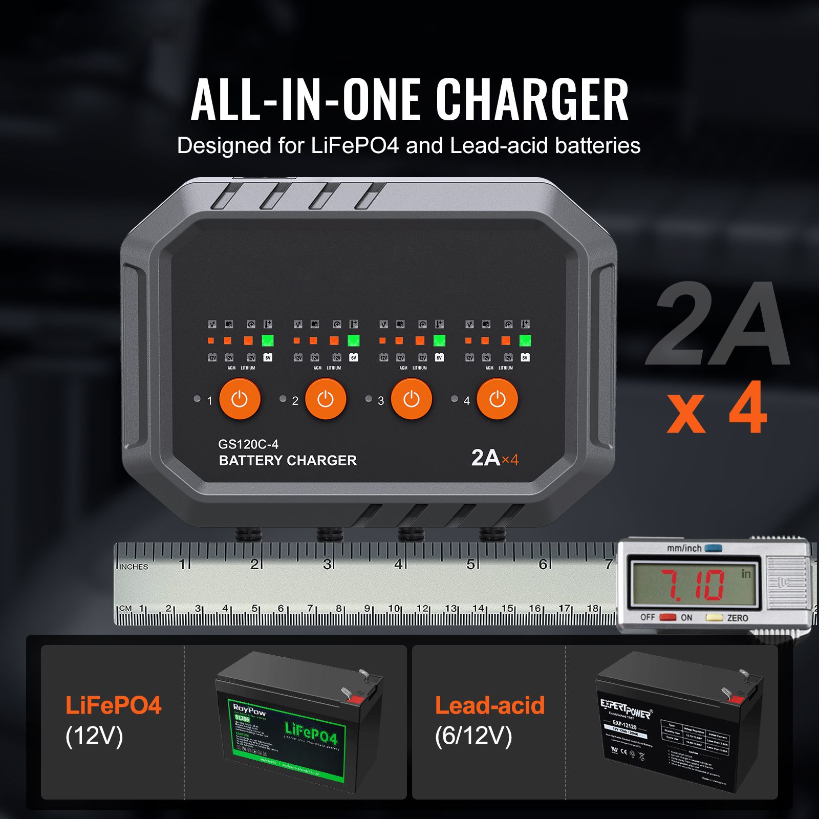 Lifepo4 Battery Charger Smart Automatic - Smart Battery Charger, 8-Amp, LiFePO4 Lead-Acid