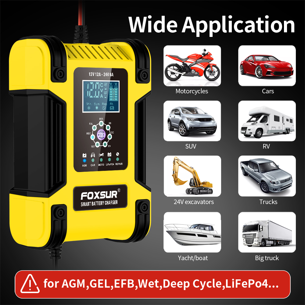 Lifepo4 Battery Charger Smart Automatic - Full Automatic Smart Battery Charger 12V12A