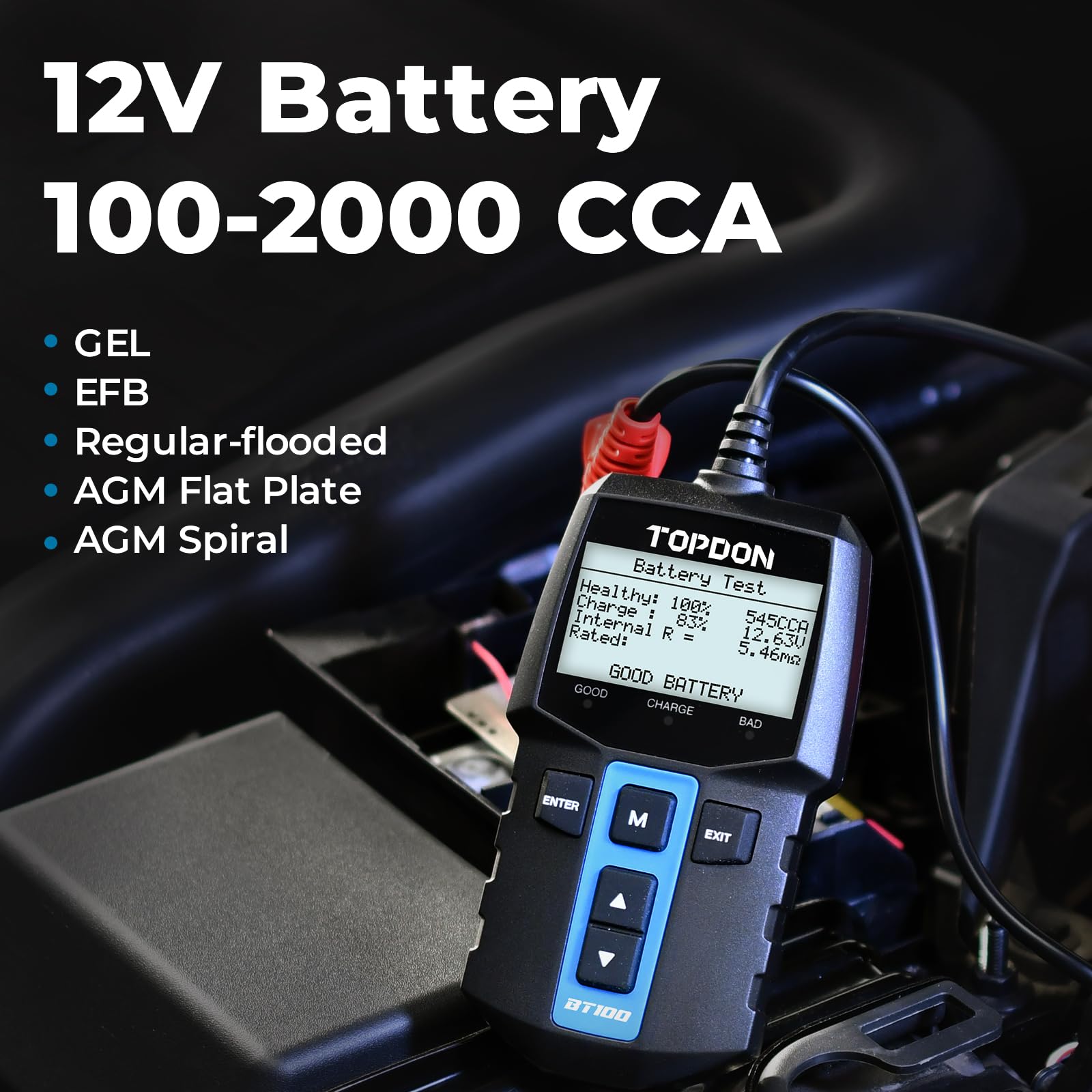 TOPDON BT100 12V Digital Batte - Car Battery Load Tester Digital Cranking ulasan dan harga