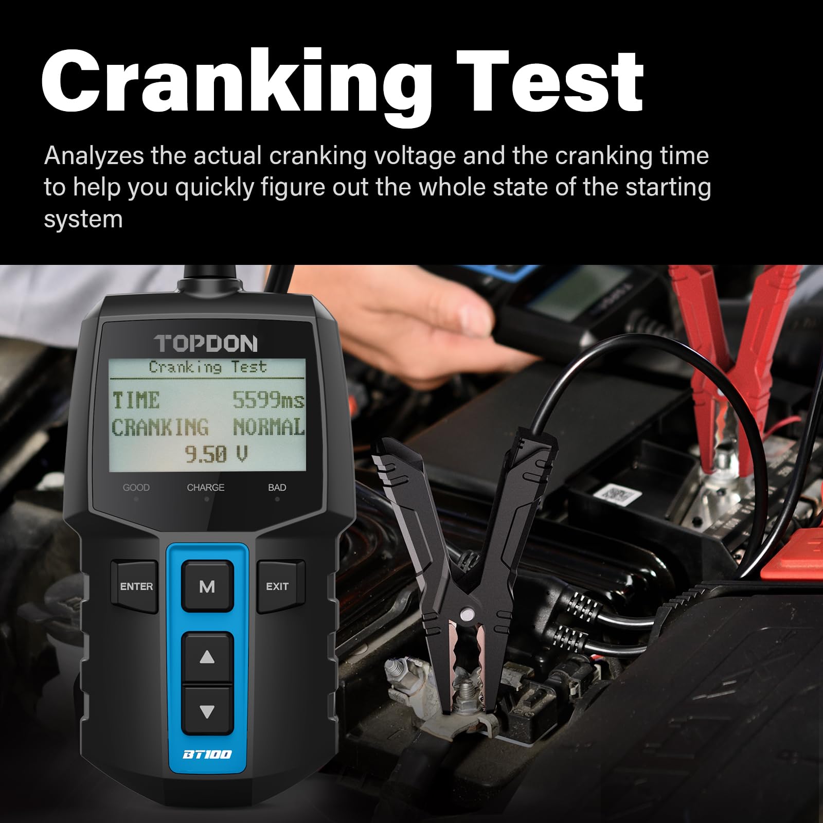 TOPDON BT100 12V Digital Batte - Car Battery Load Tester Digital Cranking ulasan dan harga