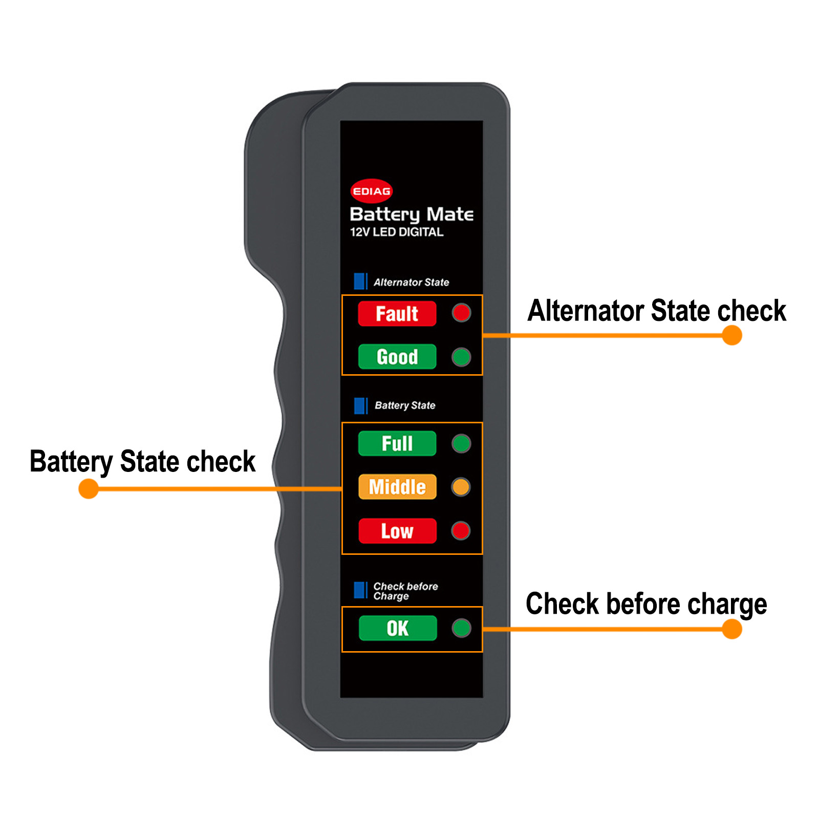 Mini 12V Car Battery Tester Di - Alternator Tester Digital Diagnostic Tool ulasan dan harga