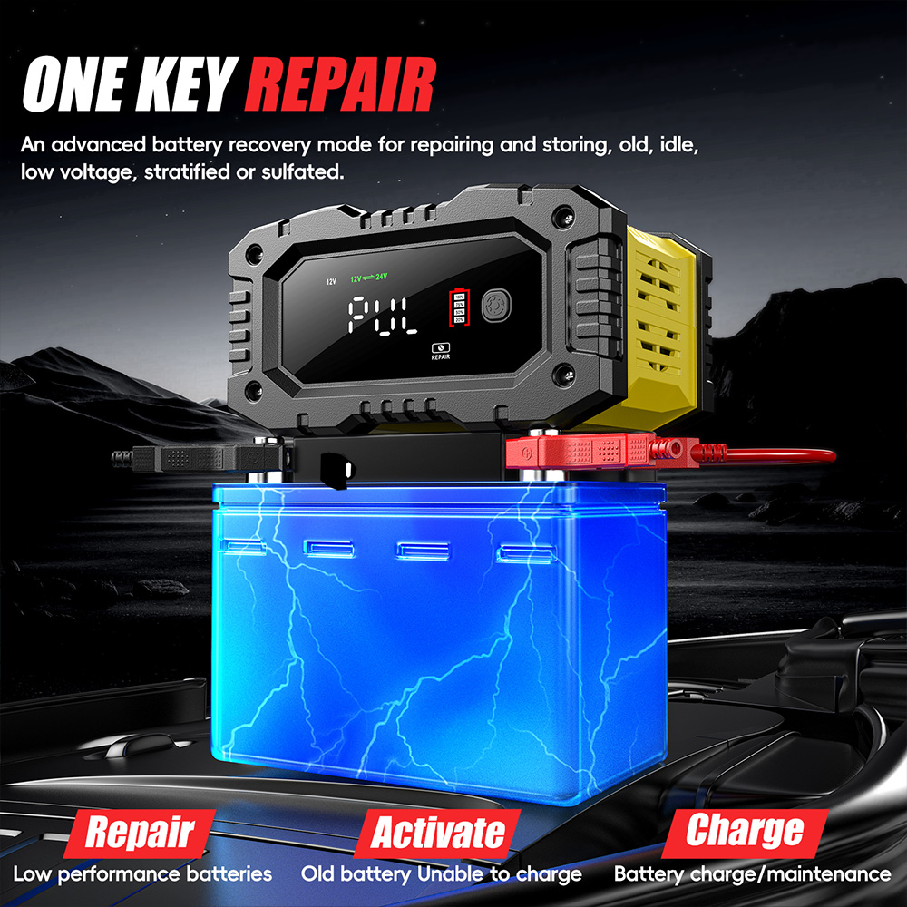 FOXSUR 12V 24V Car Motorcycle  - Lifepo4 Battery Charger Smart Automatic ulasan dan harga