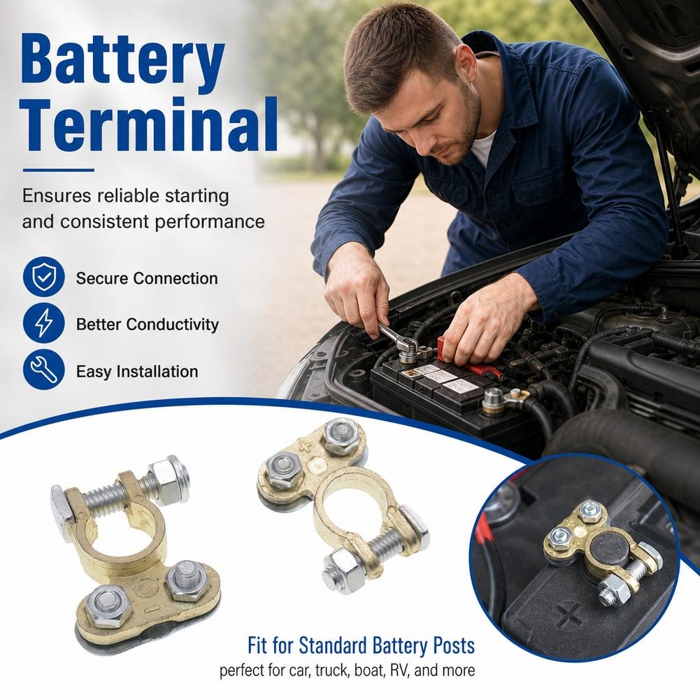 1pair Battery Terminals Connec - Battery Terminal Clamps Quick Release Brass ulasan dan harga