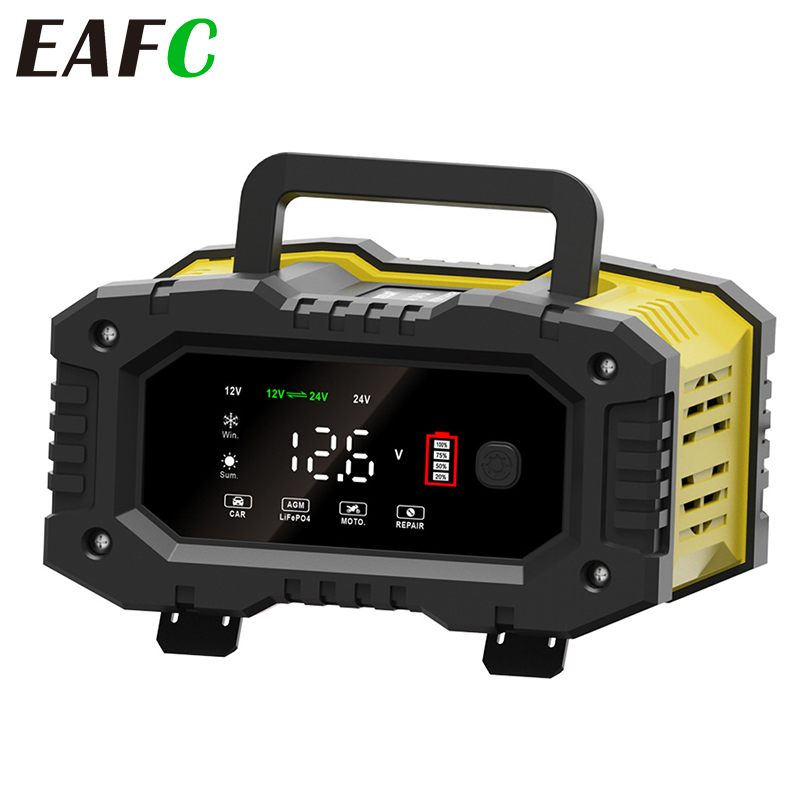 EAFC 12V/24V Fully Automatic B - Smart Car Battery Charger 12V 24V 20A ulasan dan harga