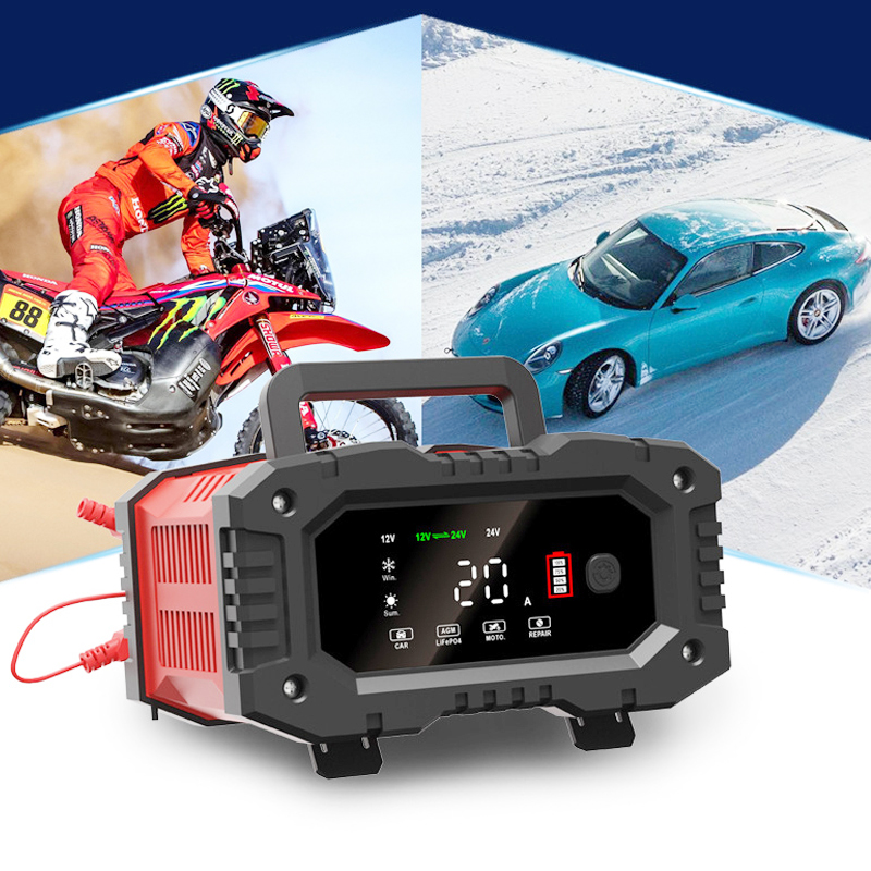 EAFC 12V/24V Fully Automatic B - Smart Car Battery Charger 12V 24V 20A ulasan dan harga