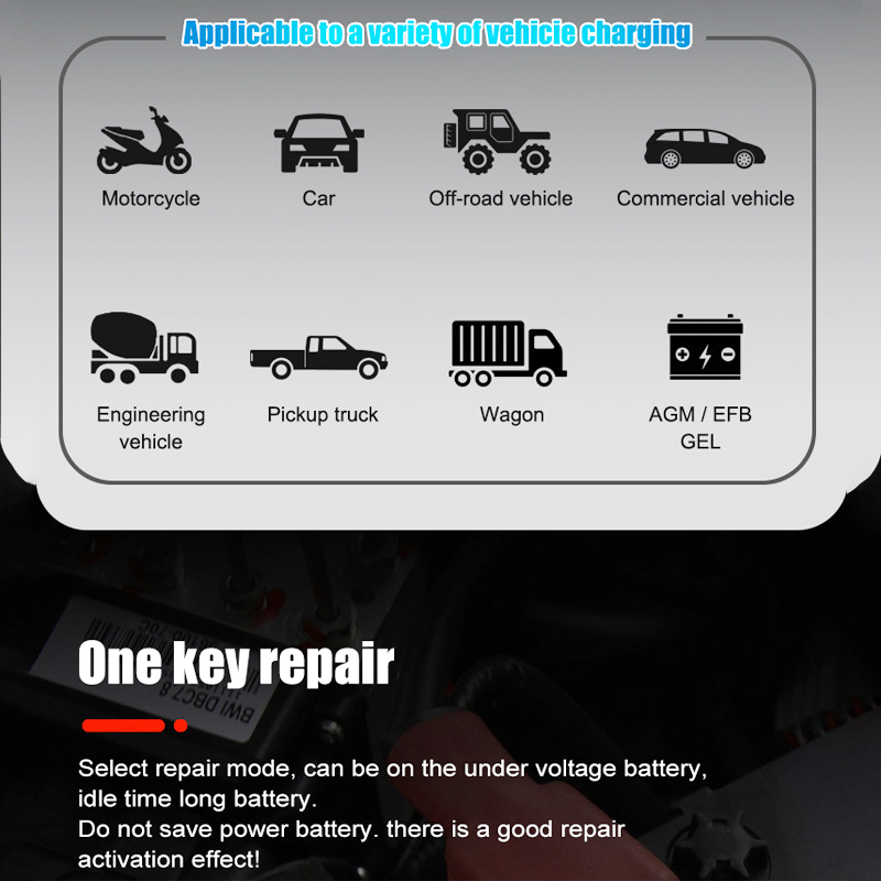 EAFC 12V/24V Fully Automatic B - Smart Car Battery Charger 12V 24V 20A ulasan dan harga