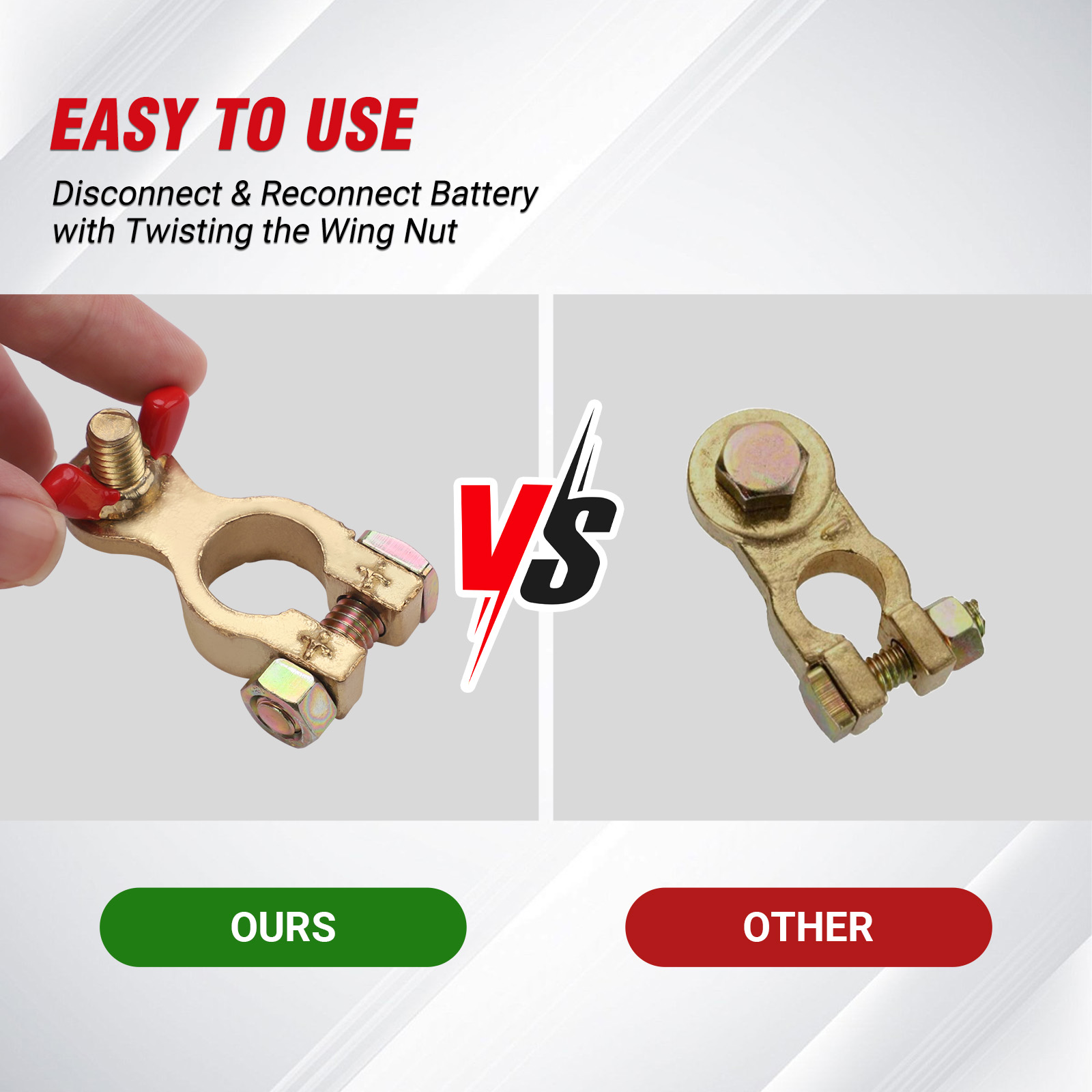 1Pair Car Battery Terminal Cla - Battery Terminal Clamps Quick Release Brass ulasan dan harga