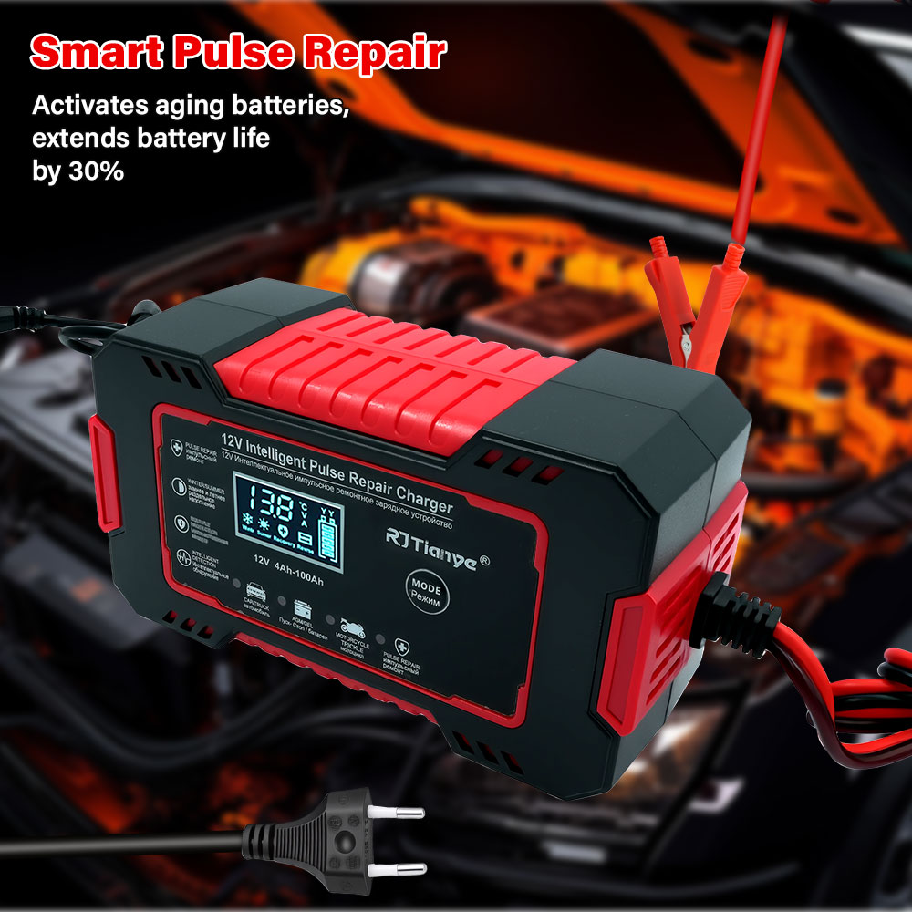 20A/10A Car Motorcycle Battery - Smart Car Battery Charger 12V 24V 20A ulasan dan harga
