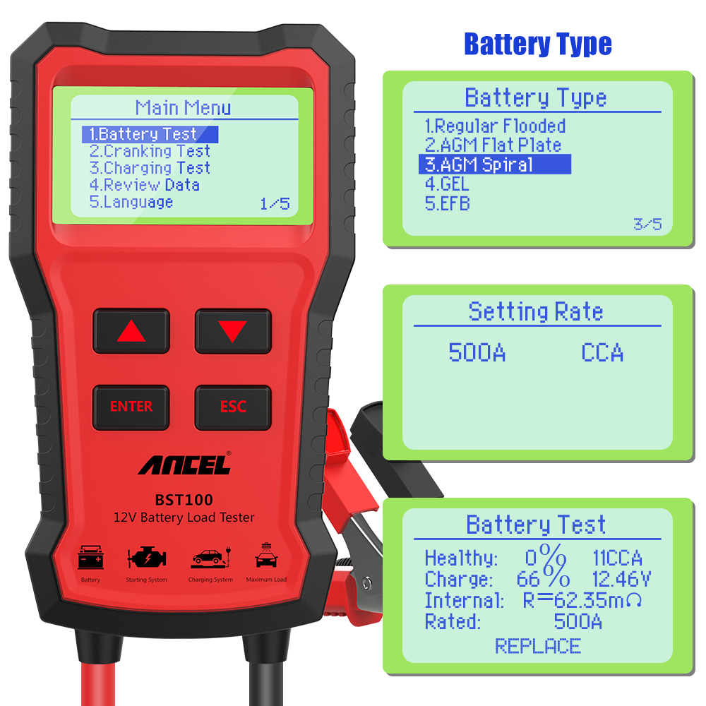 HOT ANCEL BST100 Car Battery T - Car Battery Load Tester Digital Cranking ulasan dan harga