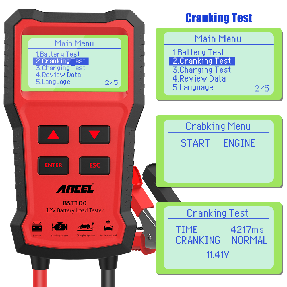 HOT ANCEL BST100 Car Battery T - Car Battery Load Tester Digital Cranking ulasan dan harga