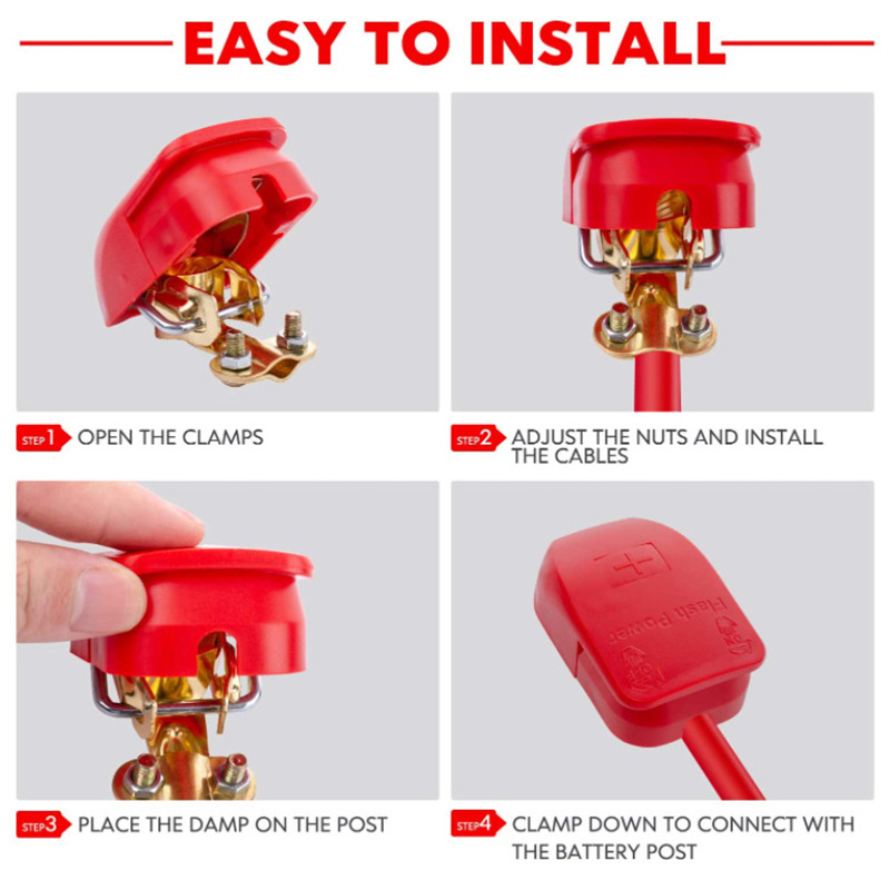 1 Pair Car Battery Terminal Cl - Battery Terminal Clamps Quick Release Brass ulasan dan harga