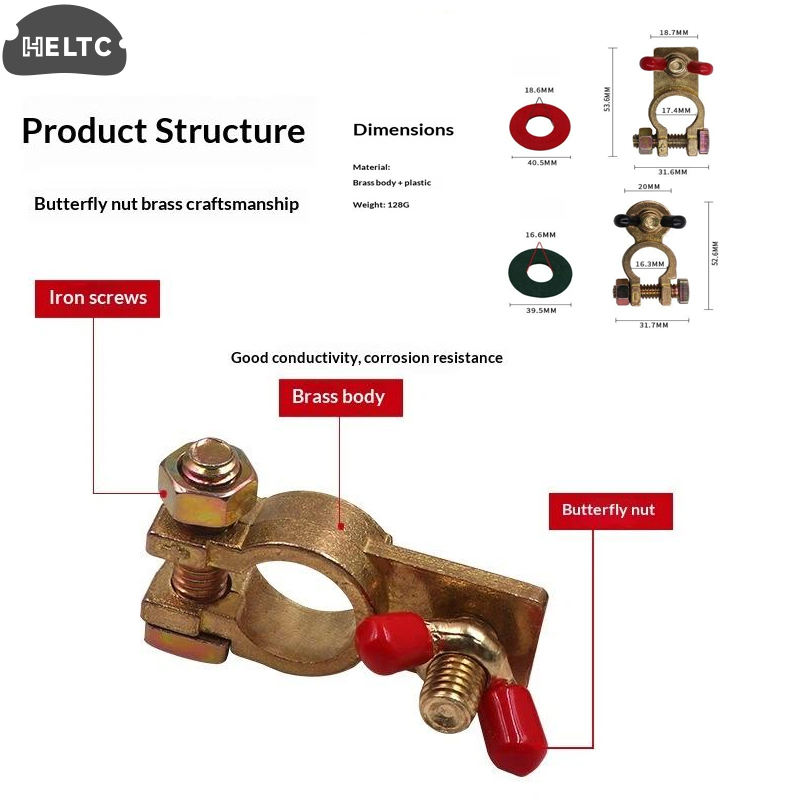 1 Set Solid Brass Clamps Conne - Battery Terminal Clamps Quick Release Brass ulasan dan harga