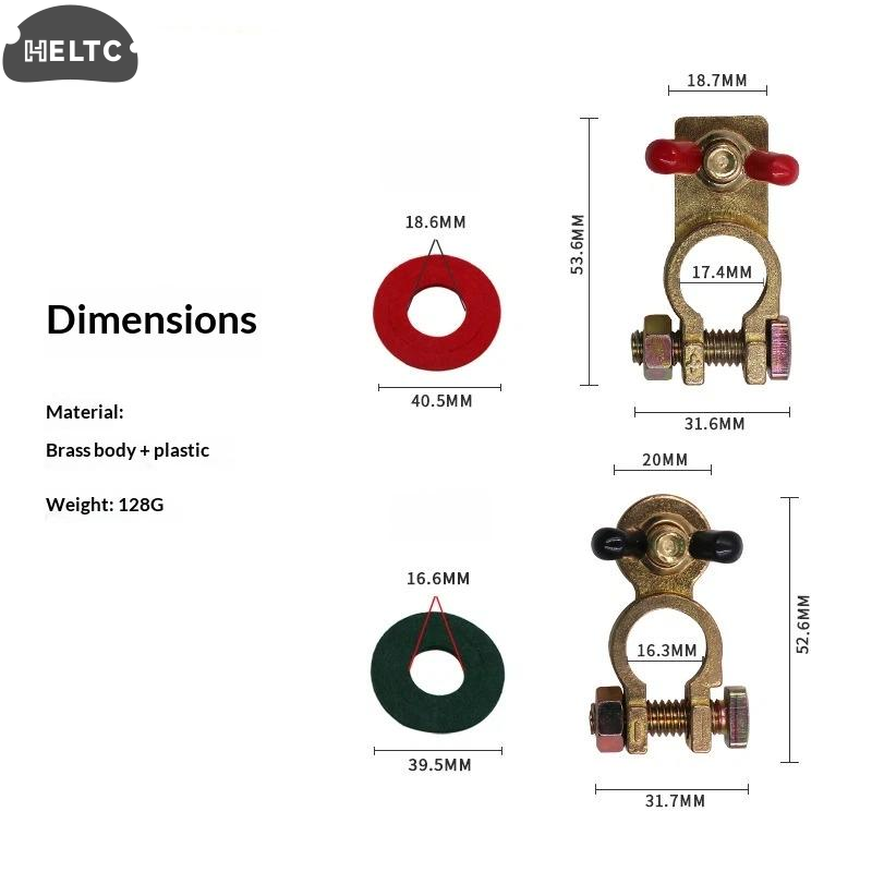 1 Set Solid Brass Clamps Conne - Battery Terminal Clamps Quick Release Brass ulasan dan harga