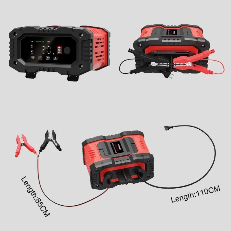 20A/10A Car Motorcycle Battery - Smart Car Battery Charger 12V 24V 20A ulasan dan harga
