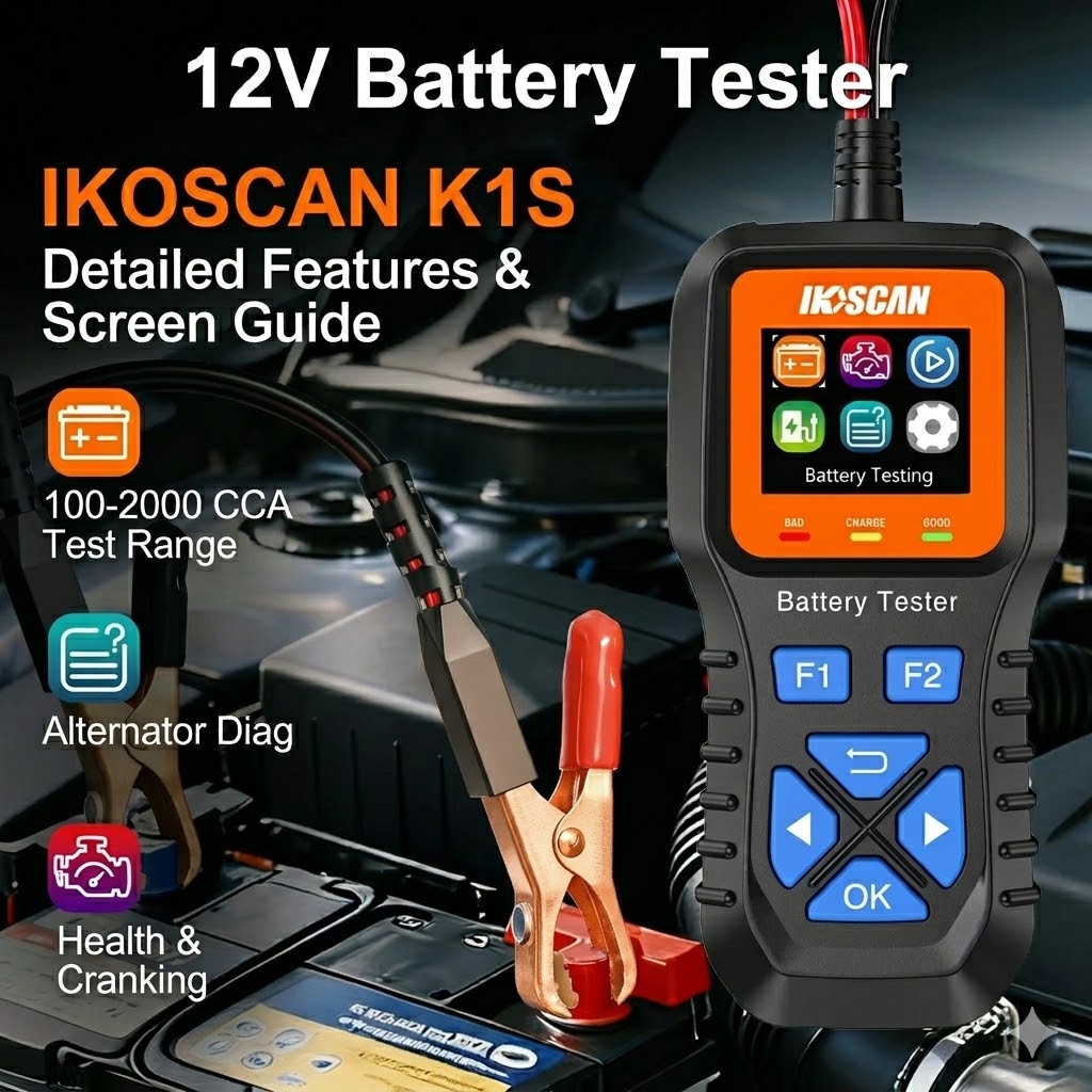 IKOSCAN K1S 12V Car Battery Te - Alternator Tester Digital Diagnostic Tool ulasan dan harga