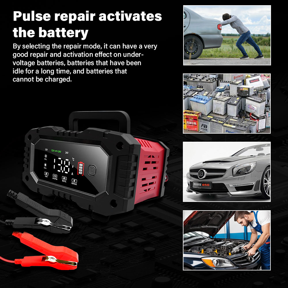 20A/10A Car Motorcycle Battery - Smart Car Battery Charger 12V 24V 20A ulasan dan harga