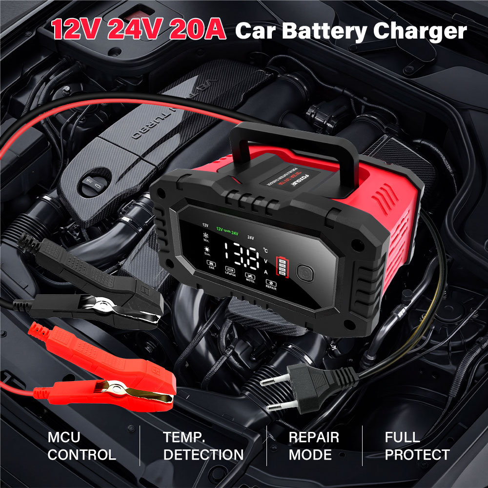 20A/10A Car Motorcycle Battery - Smart Car Battery Charger 12V 24V 20A ulasan dan harga
