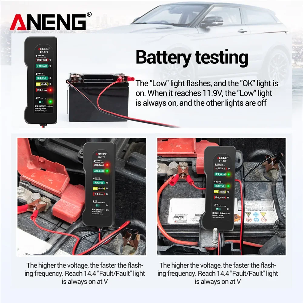 ANENG BT-170 12V Car Motorcycl - Alternator Tester Digital Diagnostic Tool ulasan dan harga