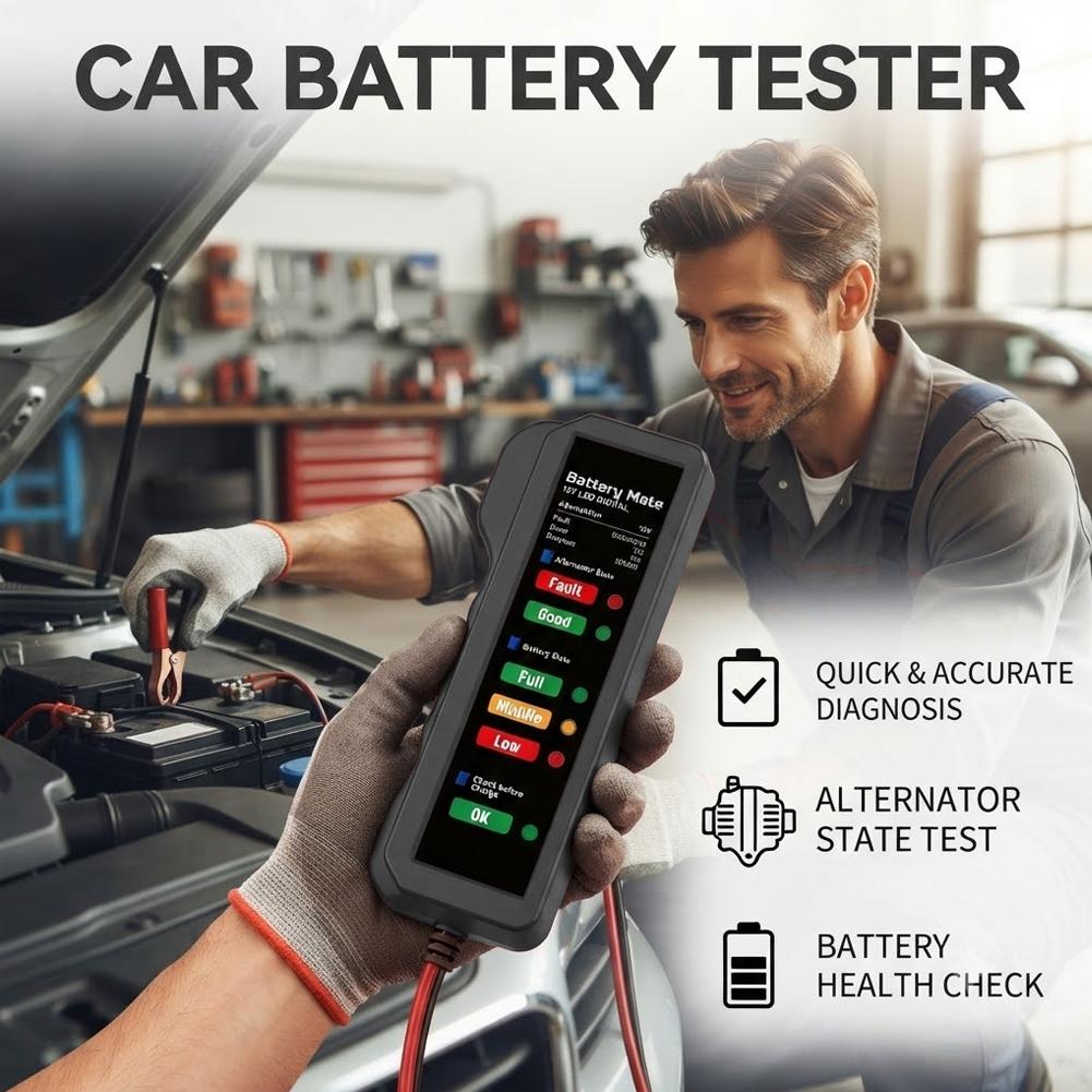 Car Battery Tester 12V Digital - Alternator Tester Digital Diagnostic Tool ulasan dan harga