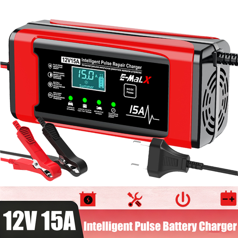 EU Plug 12V 15A Smart Battery  - Lifepo4 Battery Charger Smart Automatic ulasan dan harga