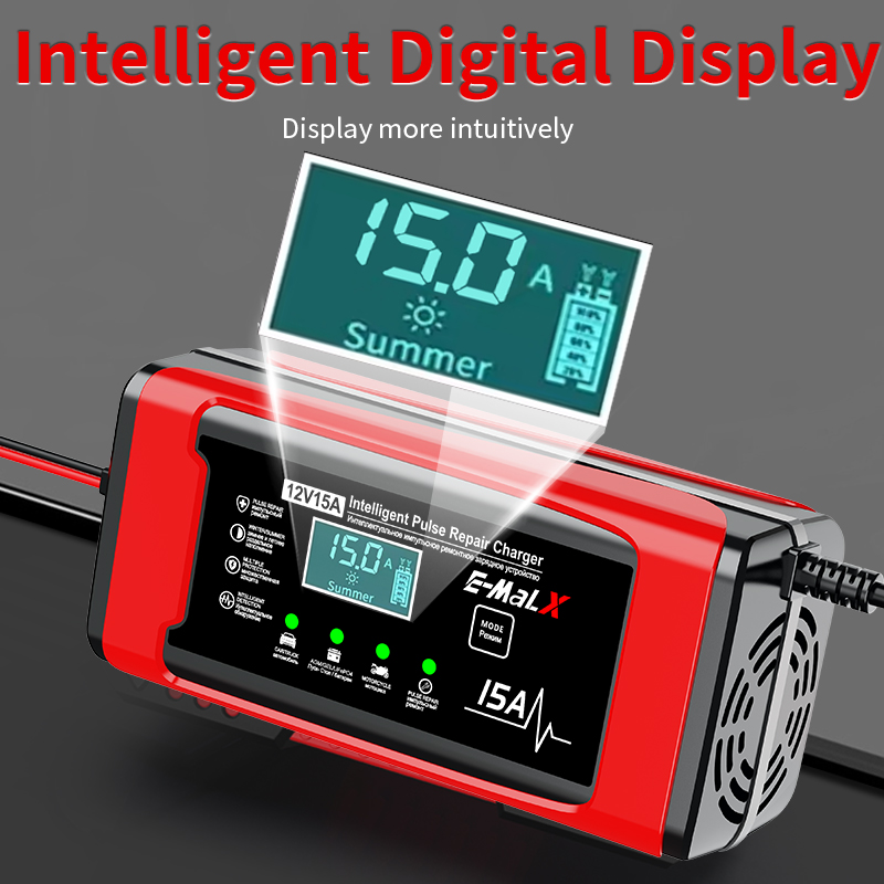 EU Plug 12V 15A Smart Battery  - Lifepo4 Battery Charger Smart Automatic ulasan dan harga
