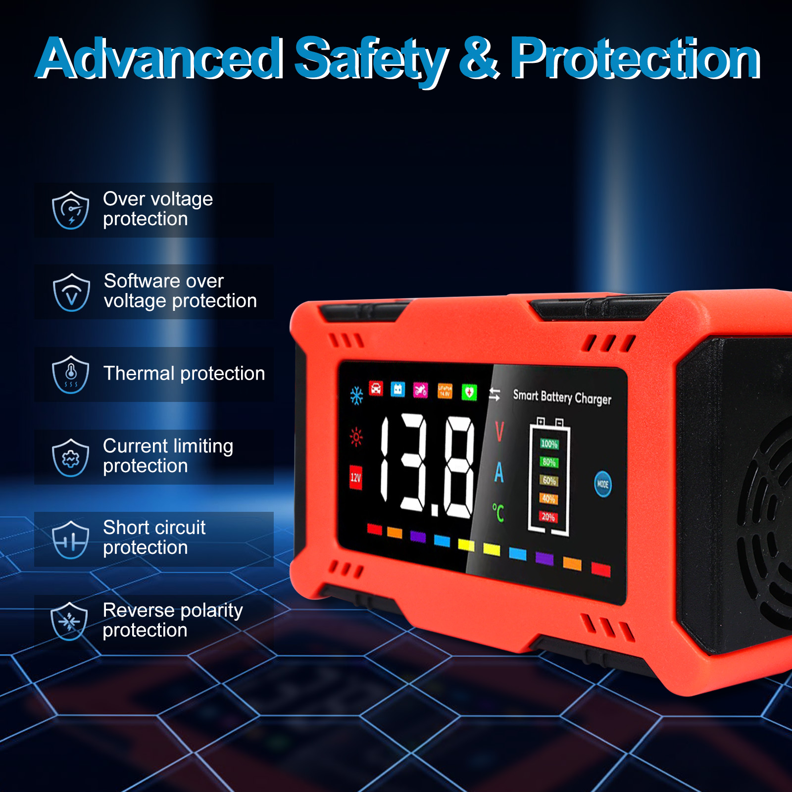 12V 6A Smart Car Battery Charg - Lifepo4 Battery Charger Smart Automatic ulasan dan harga