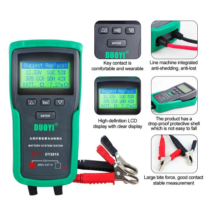 DUOYI DY2015 12V Car Battery S - Car Battery Load Tester Digital Cranking ulasan dan harga